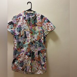 Zara Multicolor Graphic Print Shirt